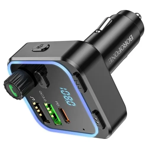 FM-модулятор Borofone BC53 PD20W+QC3.0 Black - зображення 5