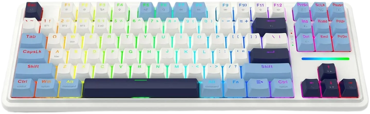 Klawiatura bezprzewodowa Redragon K728WBB-RGB-PRO Antonium Pro White (6950376728319) - obraz 5