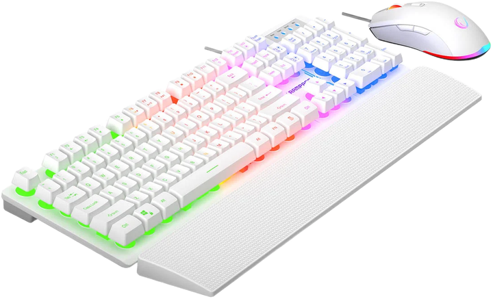 Комплект дротовий Rampage Fortuna USB White (KM-RX7WHITE) - зображення 2