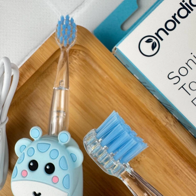 Звукова щітка від 1 до 8 років Nordics CA910 USB Жираф (блакитна) - Фото 4 Звукова щітка від 1 до 8 років Nordics CA910 USB Жираф (блакитна) - зображення 4