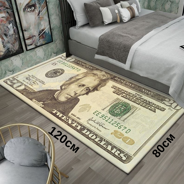 Стильный и износостойкий коврик для дома "20 долларов" 80×120 KT8000504 - Фото 2 Стильный и износостойкий коврик для дома "20 долларов" 80×120 KT8000504 - изображение 2