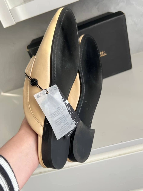Шкіряні лофери-мюлі Massimo Dutti жіночі бежеві натуральна шкіра EU37 24.5 см - зображення 4