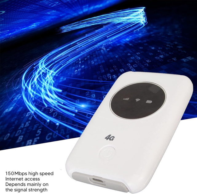 Мобильный 4G/5G маршрутизатор Yoidesu: Точка доступа, Модем 300 Мбит/с, Слот SIM, Аккумулятор 3200 мАч, до 10 устройств (White) - изображение 4