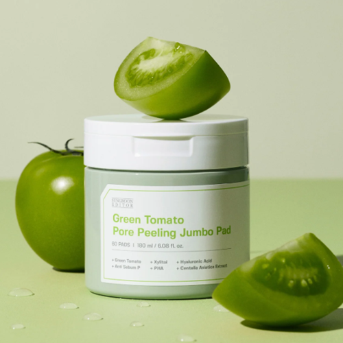 Пілінг-педи Sungboon Editor Green Tomato Pore Peeling Jumbo Pad з екстрактом зеленого томата, 60 шт - Фото 2 Пілінг-педи Sungboon Editor Green Tomato Pore Peeling Jumbo Pad з екстрактом зеленого томата, 60 шт - изображение 2