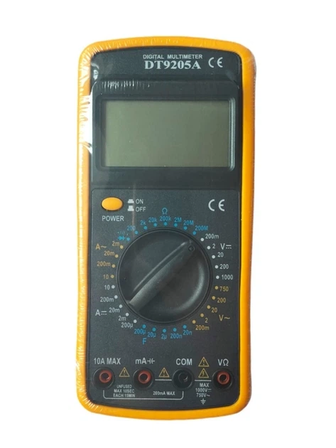 Мультиметр DT9205A цифровий 1000В 20А 200МОм із прозвонкою вимірювання ємності тестер діодів і транзисторів - зображення 2