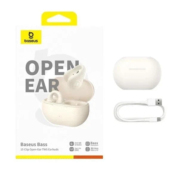 Беспроводные наушники Baseus Bass 15 Clip Open-Ear A00079500223-00 White - изображение 4