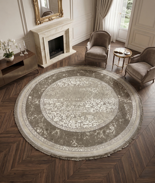 Килим з комбінованим ворсом і термоусадкою Alaska 3х3 м. Коло BEIGE 03977A - Фото 1 Килим з комбінованим ворсом і термоусадкою Alaska 3х3 м. Коло BEIGE 03977A - зображення 1