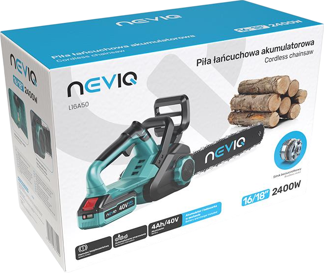 Акумуляторна ланцюгова пила NEVIQ 16"/18" L16A50 NEVPIL47604 (5907512876244) - зображення 2