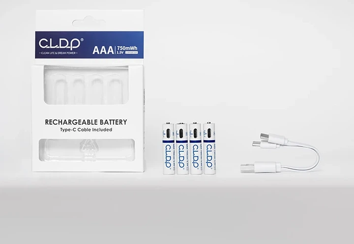 Акумуляторна батарейка AAA CLDP Li-Ion 1.5V 750mWh Type-C USB 4 шт - Фото 3 Акумуляторна батарейка AAA CLDP Li-Ion 1.5V 750mWh Type-C USB 4 шт - зображення 3