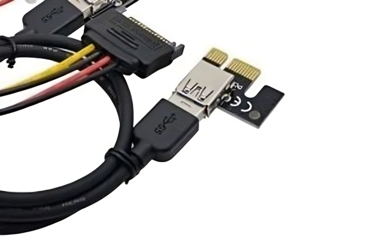 Райзер адаптер с питанием 4 пина Мolex интерфейсом подключения USB PCI-E 1x to 16x длина кабеля 60 см (483346-Prob) Черный - Фото 2 Райзер адаптер с питанием 4 пина Мolex интерфейсом подключения USB PCI-E 1x to 16x длина кабеля 60 см (483346-Prob) Черный - изображение 2