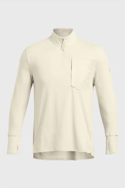 Чоловічий бежевий лонгслів UA TRAIL RUN QUARTER ZIP Under Armour S 1383244-273 - изображение 4