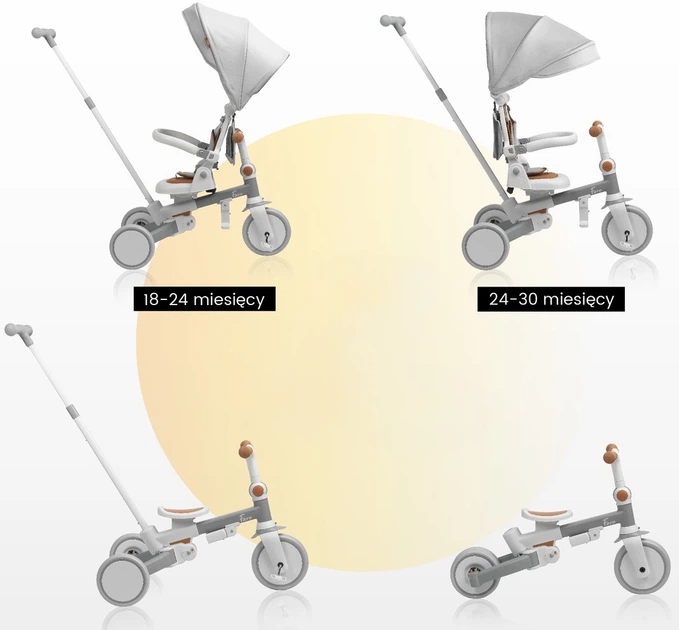 Триколісний велосипед Toyz Faro 3 в 1 Сірий (5908310397313) - зображення 3