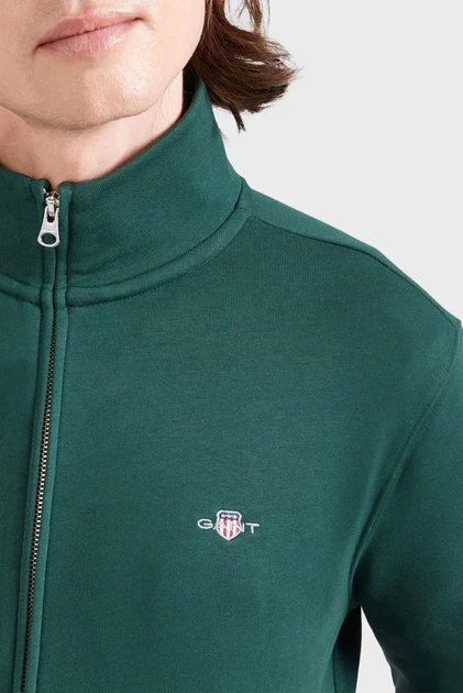 Чоловіча темно-зелена спортивна кофта REG SHIELD FULL ZIP SWEAT Gant XXL 2008006 - зображення 2