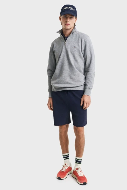 Чоловіча сіра спортивна кофта REG SHIELD HALF ZIP Gant XL 2008005 - Фото 2 Чоловіча сіра спортивна кофта REG SHIELD HALF ZIP Gant XL 2008005 - изображение 2