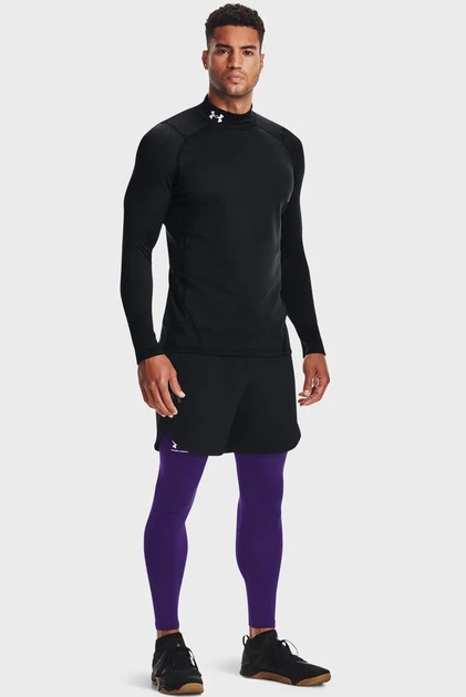 Чоловічий чорний термореглан UA CG Armour Fitted Mock Under Armour 3XL 1366066-001 - зображення 2