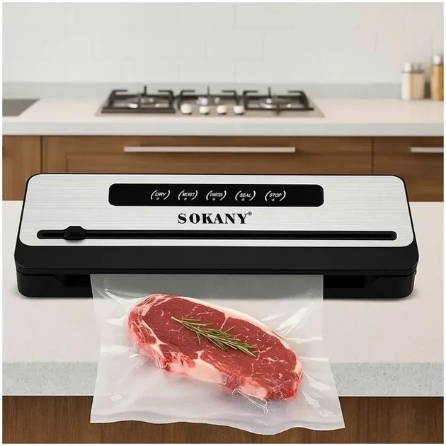 Вакуумный упаковщик 200Вт 40,5х11х20 см для продуктов SK-13076 из нержавеющей стали - изображение 13