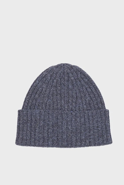 Чоловіча синя вовняна шапка WOOL BLEND MOULINE BEANIE Gant OS 9910045 - изображение 3