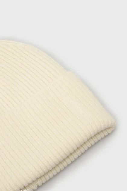 Жіноча біла вовняна шапка WOOL RIBBED BEANIE Gant OS 4910037 - Фото 4 Жіноча біла вовняна шапка WOOL RIBBED BEANIE Gant OS 4910037 - изображение 4