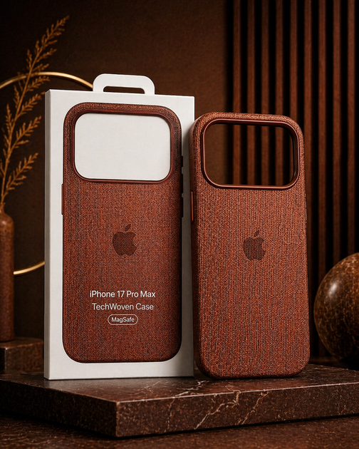 Чохол для iPhone 17 Pro Max TechWoven з тканини з MagSafe коричневий колір (101234) - Фото 1 Чохол для iPhone 17 Pro Max TechWoven з тканини з MagSafe коричневий колір (101234) - зображення 1