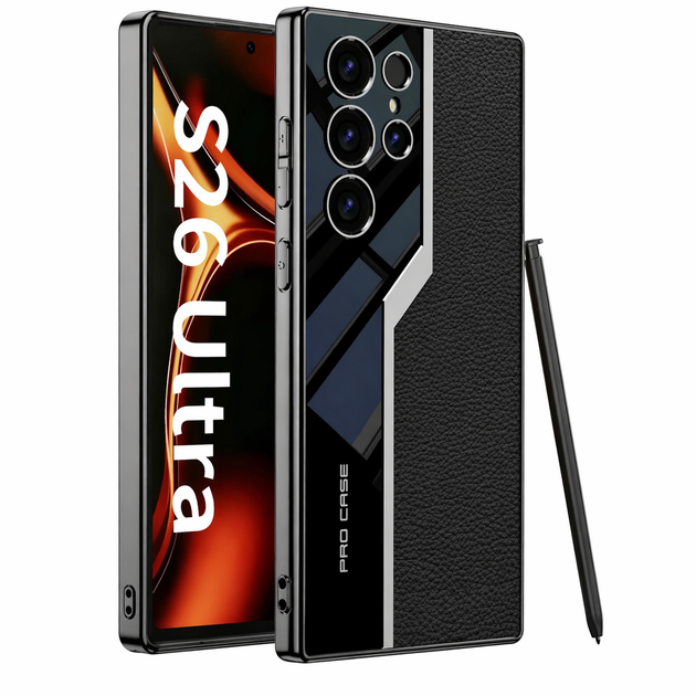 Чохол для Samsung Galaxy S26 Ultra із захистом камери кожзам чорний колір (101227) - Фото 1 Чохол для Samsung Galaxy S26 Ultra із захистом камери кожзам чорний колір (101227) - зображення 1