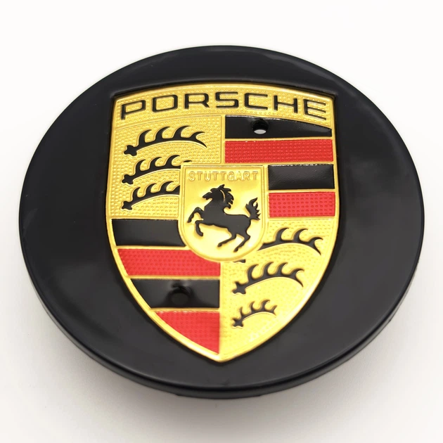 Колпачок заглушка ступицы колеса Porsche 65 мм черный - Фото 2 Колпачок заглушка ступицы колеса Porsche 65 мм черный - изображение 2