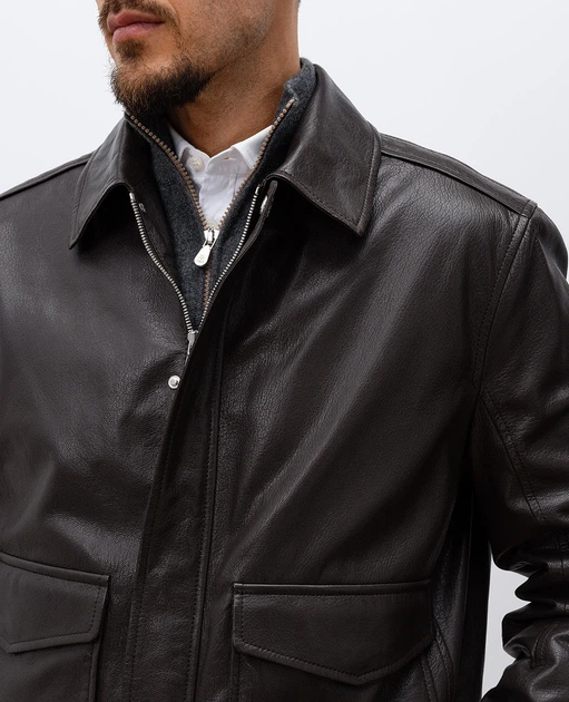 Куртка мужская Brunello Cucinelli BC-LTHR-JKT-BRN L коричневый - изображение 5