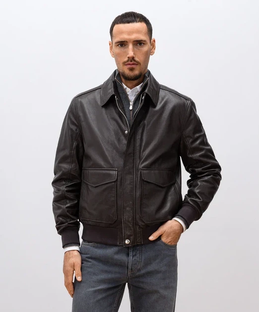 Куртка мужская Brunello Cucinelli BC-LTHR-JKT-BRN L коричневый - изображение 4