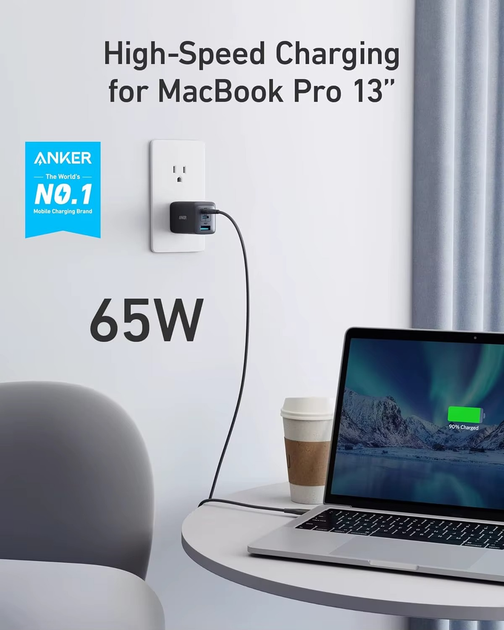 Зарядное устройство Anker 735 Charger Nano II 65W - Фото 2 Зарядное устройство Anker 735 Charger Nano II 65W - изображение 2