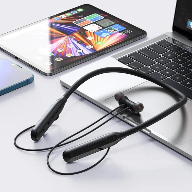 Бездротові Bluetooth навушники XO BS30 Sports |портативна стерео гарнітура на шию, Bluetooth 5.0, до 8 годин відтворення, 400 мАг, вбудований мікрофон, швидке заряджання| Чорний - Фото 5 Бездротові Bluetooth навушники XO BS30 Sports |портативна стерео гарнітура на шию, Bluetooth 5.0, до 8 годин відтворення, 400 мАг, вбудований мікрофон, швидке заряджання| Чорний - зображення 5