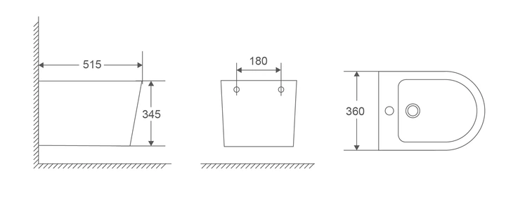 Біде підвісне Mixxus Premium Bevel-0501 515x360x345mm (MP6475) (00150327) - Фото 3 Біде підвісне Mixxus Premium Bevel-0501 515x360x345mm (MP6475) (00150327) - изображение 3