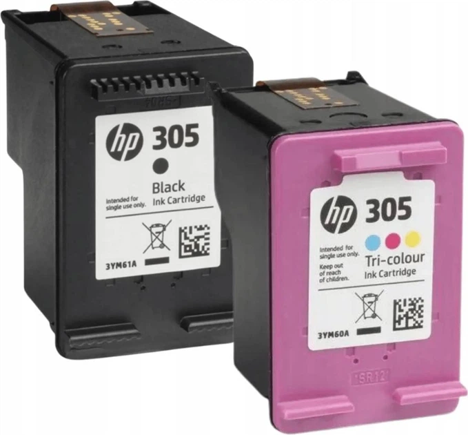 Wkład atramentowy HP 305 2-Pack Tri-color/Black 6ZD17AE Ink Cartridge Multipack CMY/BK (1951611669690) - obraz 2