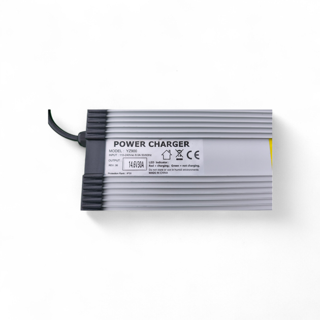 Зарядное устройство Power Charger YZ900 14.6V 30A для LiFePO4 аккумуляторов 4S, клеммы крокодил, европейская вилка - изображение 6