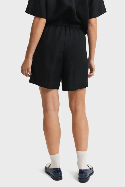 Жіночі чорні лляні шорти REL LINEN BLEND PULL ON SHORTS Gant 40 4020116 - изображение 3