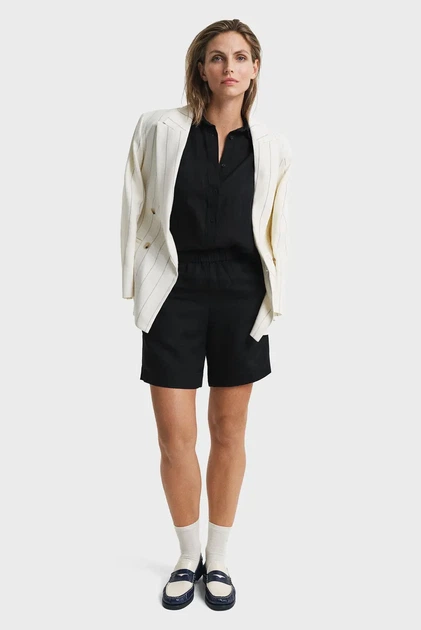 Жіночі чорні лляні шорти REL LINEN BLEND PULL ON SHORTS Gant 40 4020116 - изображение 4