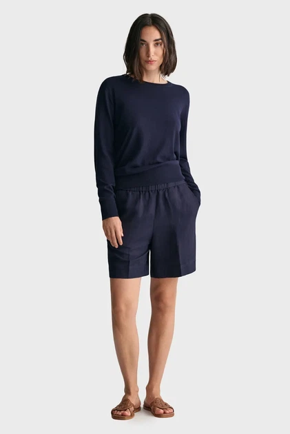 Жіночі темно-сині лляні шорти REL LINEN BLEND PULL ON Gant 36 4020096 - изображение 2