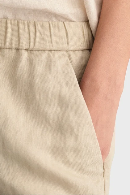 Жіночі бежеві лляні шорти REL LINEN BLEND PULL ON Gant 36 4020096 - изображение 5