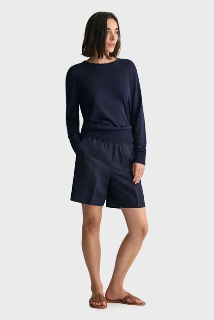 Жіночі темно-сині лляні шорти REL LINEN BLEND PULL ON Gant 36 4020096 - изображение 4