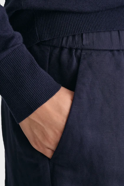 Жіночі темно-сині лляні шорти REL LINEN BLEND PULL ON Gant 36 4020096 - изображение 6