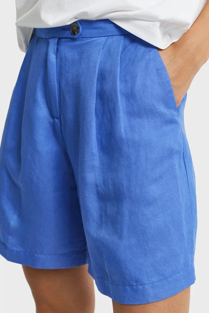 Жіночі сині лляні шорти TAILORED LINEN SHORTS Gant 40 4020123 - изображение 4
