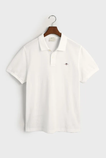 Чоловіче біле поло REG SHIELD SS PIQUE POLO Gant XL 2210 - зображення 5