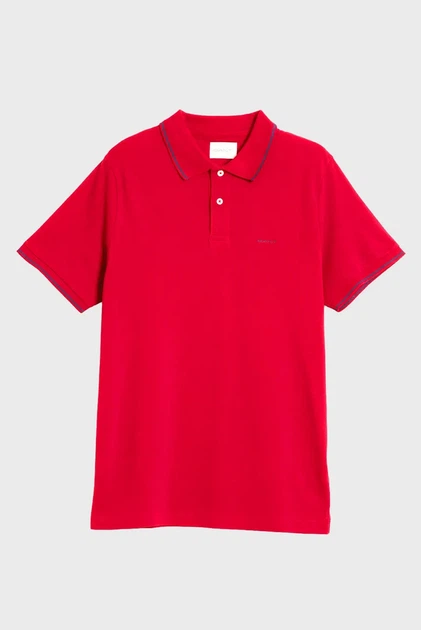 Чоловіче червоне поло TIPPING SS PIQUE POLO Gant M 2062034 - изображение 4