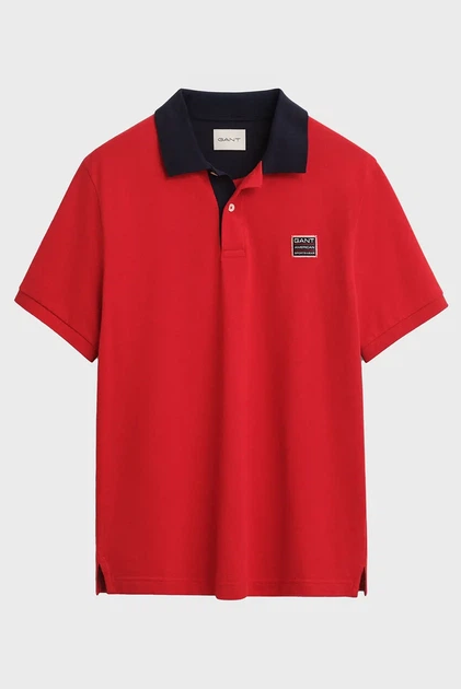 Чоловіче червоне поло CONTRAST SS POLO Gant S 2014023 - изображение 5