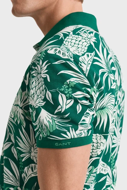 Чоловіче зелене поло з візерунком PRINTED Gant M 2014038 - изображение 3