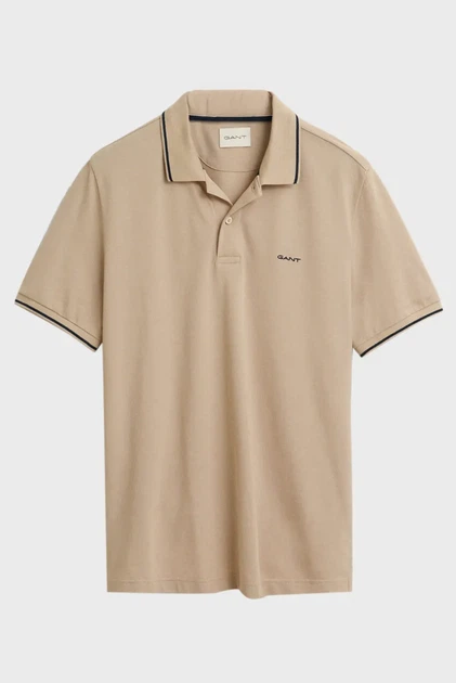 Чоловіче бежеве поло TIPPING SS PIQUE POLO Gant XL 2062034 - изображение 5