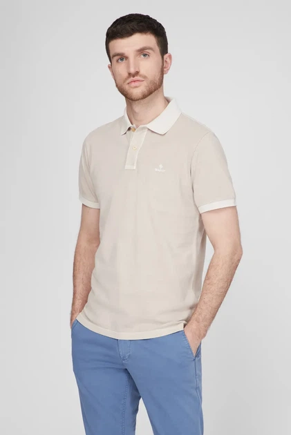 Чоловіче бежеве поло SUNFADED PIQUE Gant XL 2052028 - зображення 3