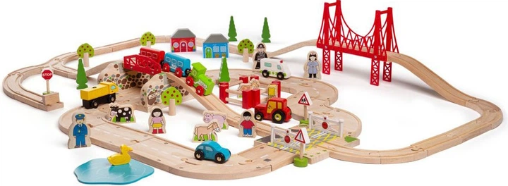 Гоночна траса Bigjigs Road and Train 2999169 (691621090213) - зображення 2