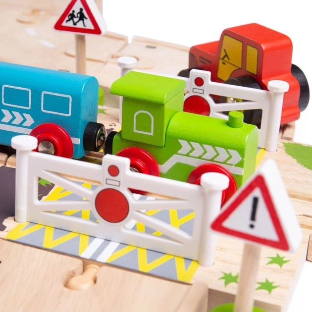 Гоночна траса Bigjigs Road and Train 2999169 (691621090213) - зображення 4