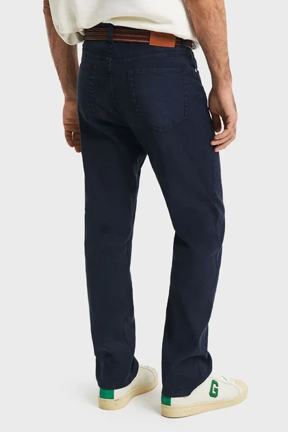 Чоловічі темно-сині лляні джинси REG COT/LINEN JEANS Gant 31-32 1000306 - Фото 3 Чоловічі темно-сині лляні джинси REG COT/LINEN JEANS Gant 31-32 1000306 - зображення 3