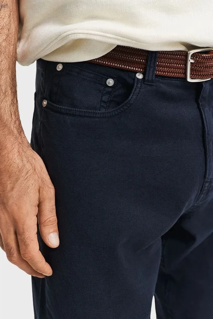 Чоловічі темно-сині лляні джинси REG COT/LINEN JEANS Gant 31-32 1000306 - Фото 4 Чоловічі темно-сині лляні джинси REG COT/LINEN JEANS Gant 31-32 1000306 - зображення 4