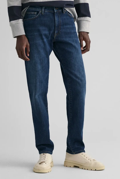 Чоловічі темно-сині джинси SLIM GANT JEANS Gant 31-32 1000260 - Фото 1 Чоловічі темно-сині джинси SLIM GANT JEANS Gant 31-32 1000260 - изображение 1